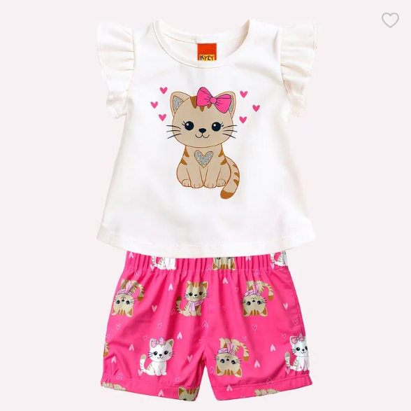 Conjunto Infantil Menina Gatinha